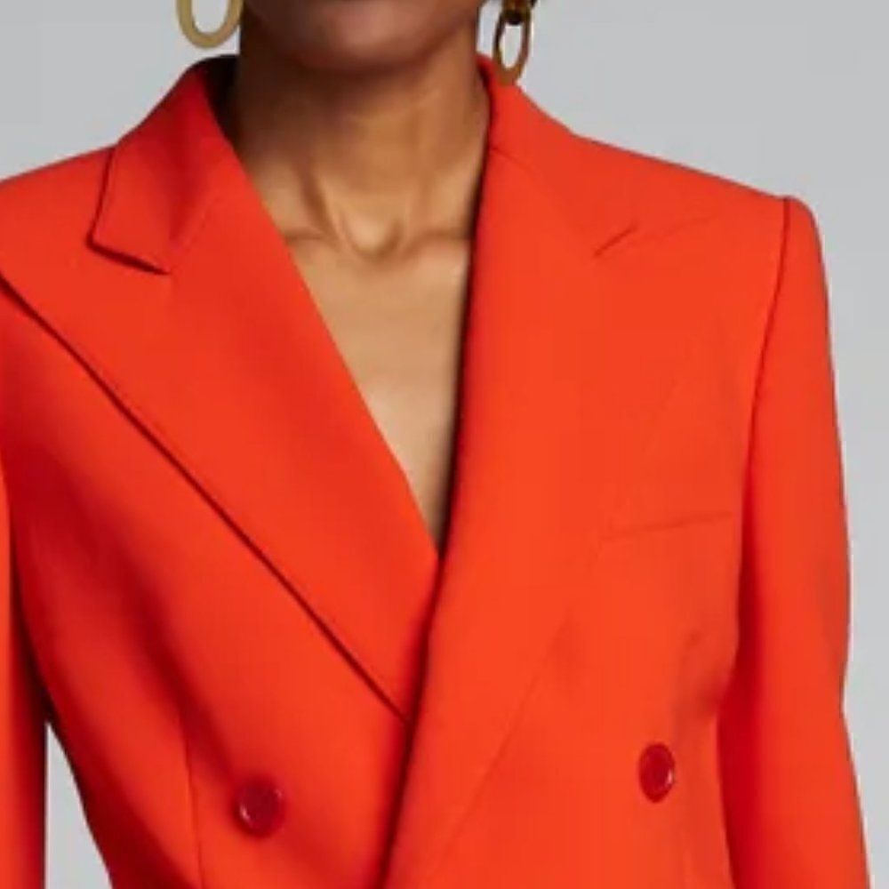 Ralph Lauren Pre-Spring ‘20 Camden Blazer in Mandarin Orange Stretch Wool Crepe
